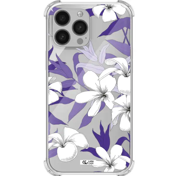 Purple Flower Apple iPhone 13 Pro Max Clear PC Case