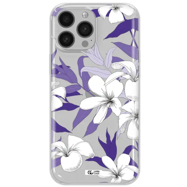 Purple Flower Apple iPhone 13 Pro Max Clear TPU Case