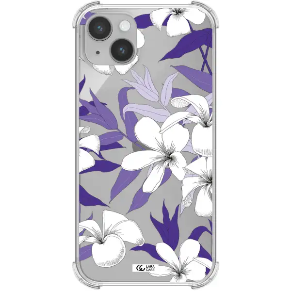 Purple Flower Apple iPhone 14 Clear PC Case