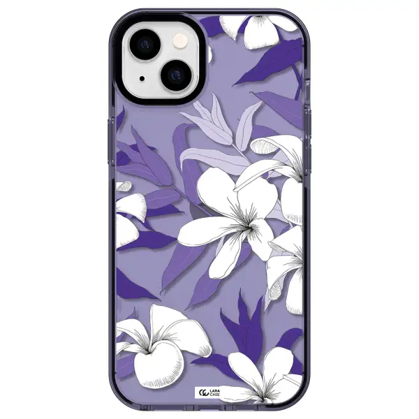 Purple Flower Apple iPhone 14 plus impact Lilac Case