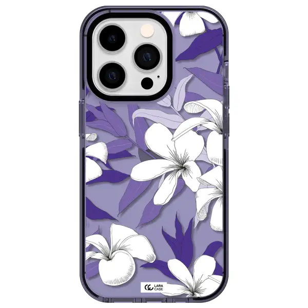 Purple Flower Apple iPhone 14 pro impact Lilac Case