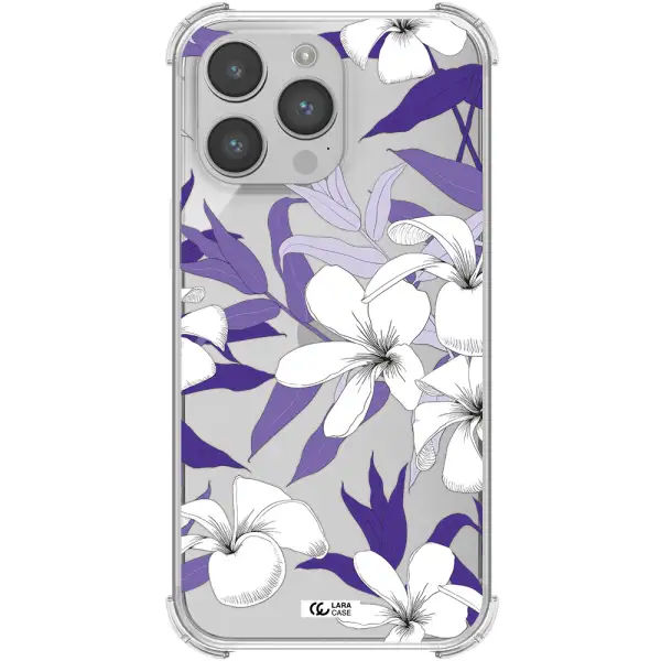 Purple Flower Apple iPhone 14 pro max Clear PC Case