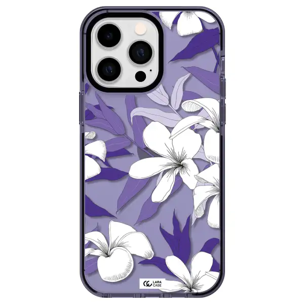 Purple Flower Apple iPhone 14 pro max impact Lilac Case