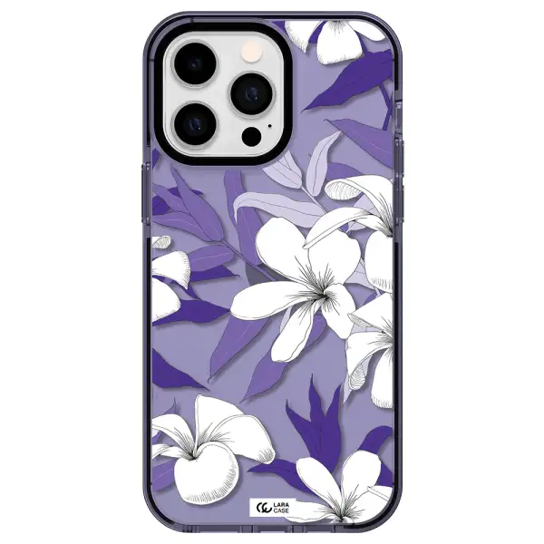 Purple Flower Apple iPhone 15 Pro impact Lilac Case