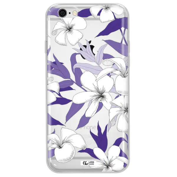 Purple Flower Apple iPhone 6 Clear TPU Case