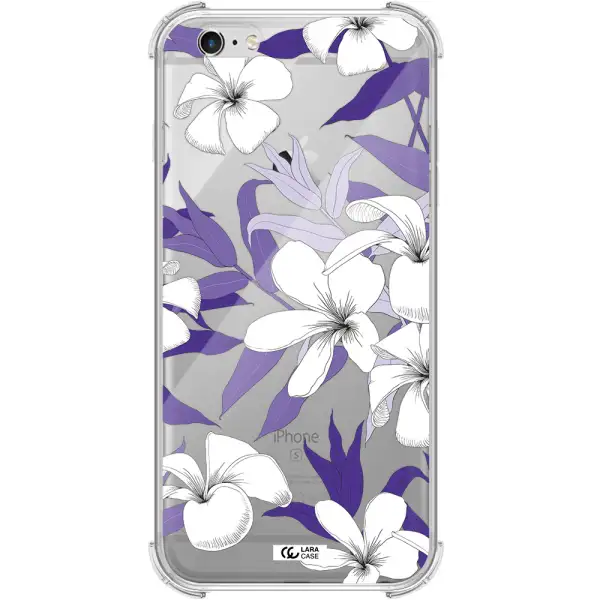 Purple Flower Apple iPhone 6 plus Clear PC Case