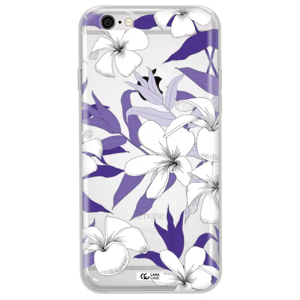 Purple Flower Apple iPhone 6 plus Clear TPU Case