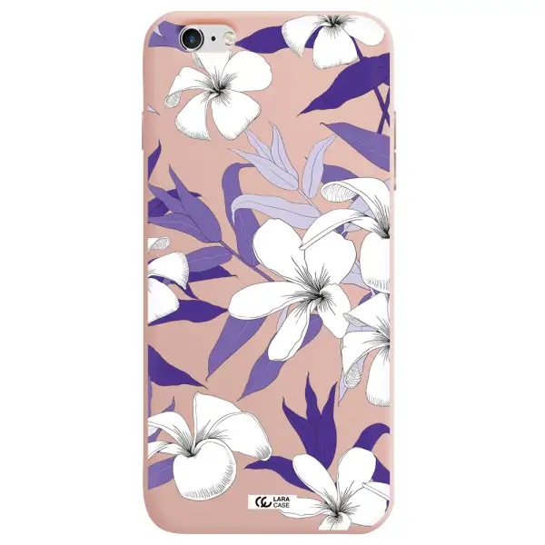 Purple Flower Apple iPhone 6 s plus Silicone pastel pink Case