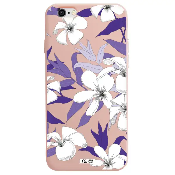 Purple Flower Apple iPhone 6 Silicone pastel pink Case