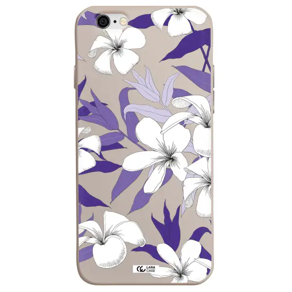 Purple Flower Apple iPhone 6 Silicone Stone Case