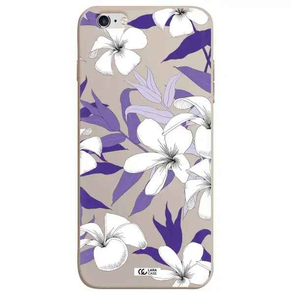 Purple Flower Apple iPhone 6S Silicone Stone Case