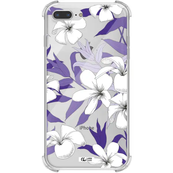 Purple Flower Apple iPhone 7 plus Clear PC Case