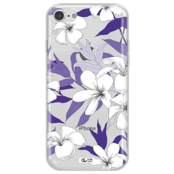 Purple Flower Apple iPhone 8 Clear TPU Case
