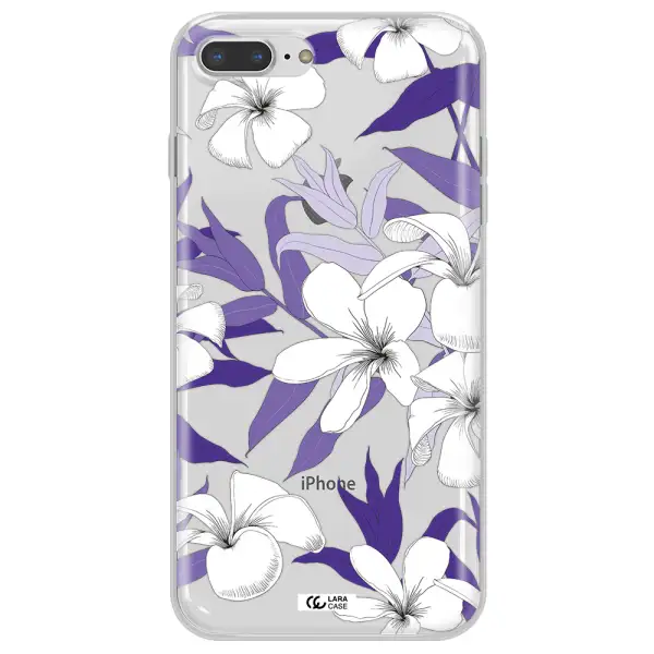 Purple Flower Apple iPhone 8 plus Clear TPU Case