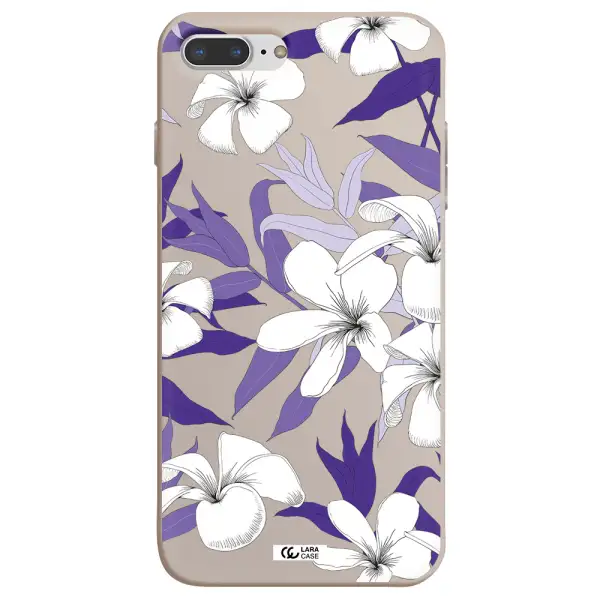 Purple Flower Apple iPhone 8 plus Silicone Stone Case