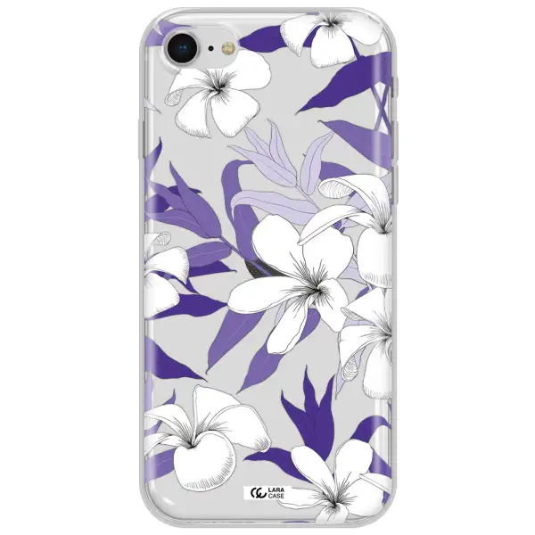 Purple Flower Apple Iphone Se 2020 Clear Tpu Case