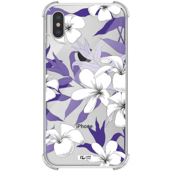 Purple Flower Apple iPhone X Clear PC Case