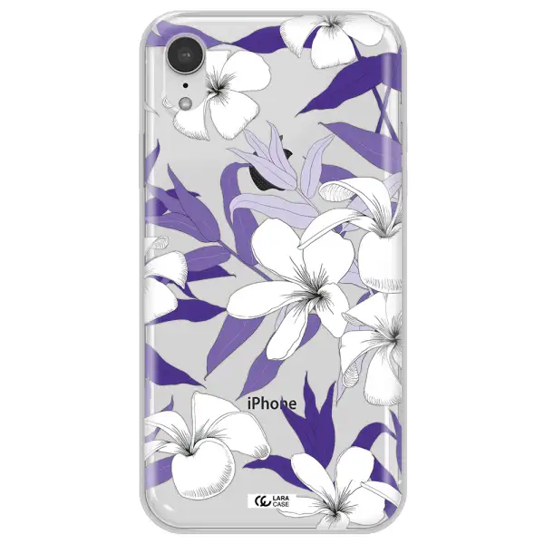 Purple Flower Apple iPhone XR Clear TPU Case
