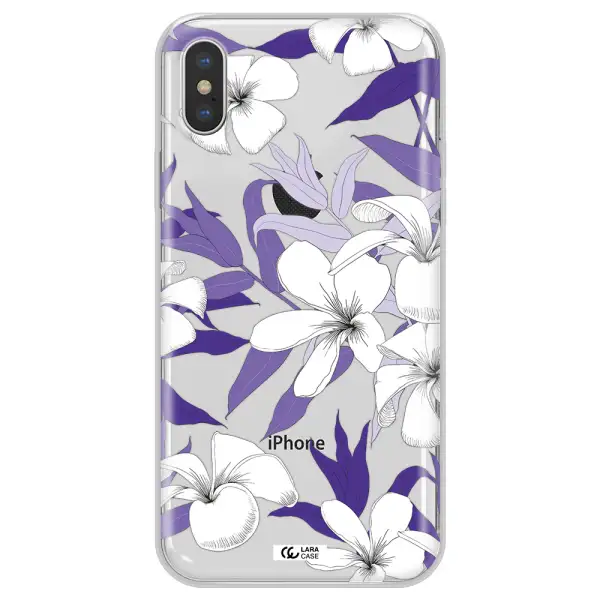 Purple Flower Apple iPhone XS max Clear TPU Case