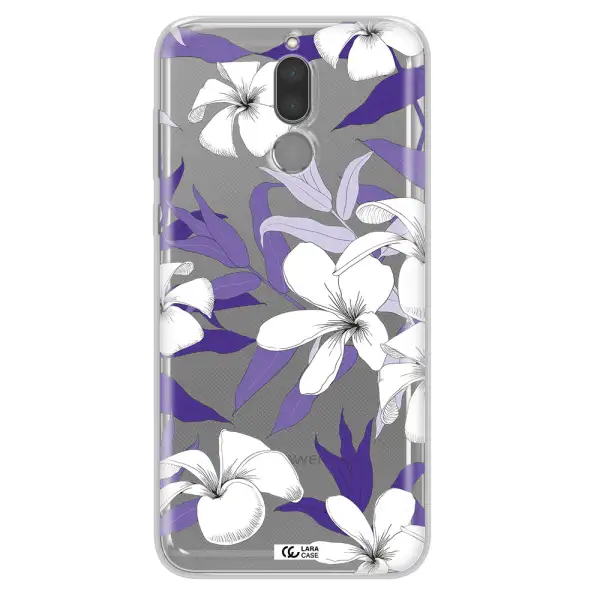 Purple Flower Huawei Mate 10 Lite Clear TPU Case