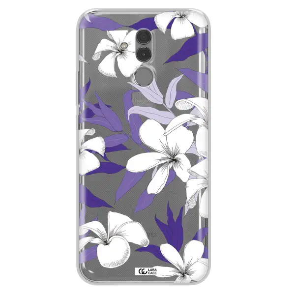 Purple Flower Huawei Mate 20 Lite Clear TPU Case