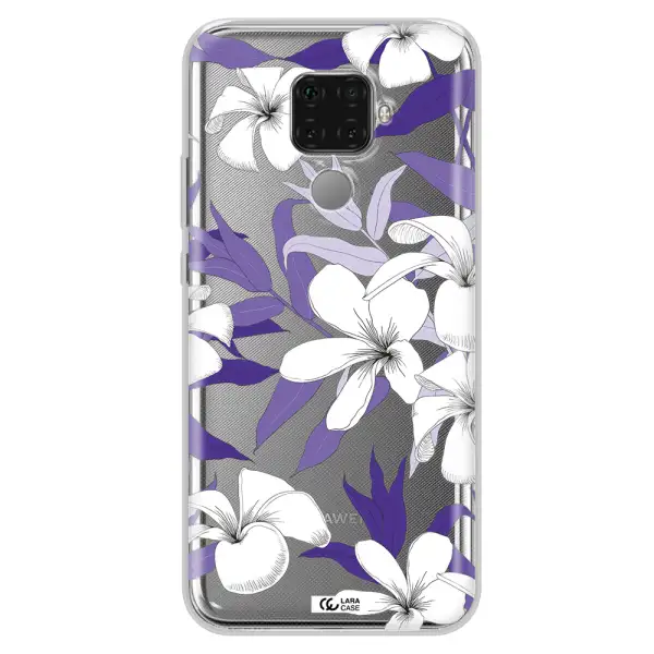 Purple Flower Huawei Mate 30 Lite Clear TPU Case
