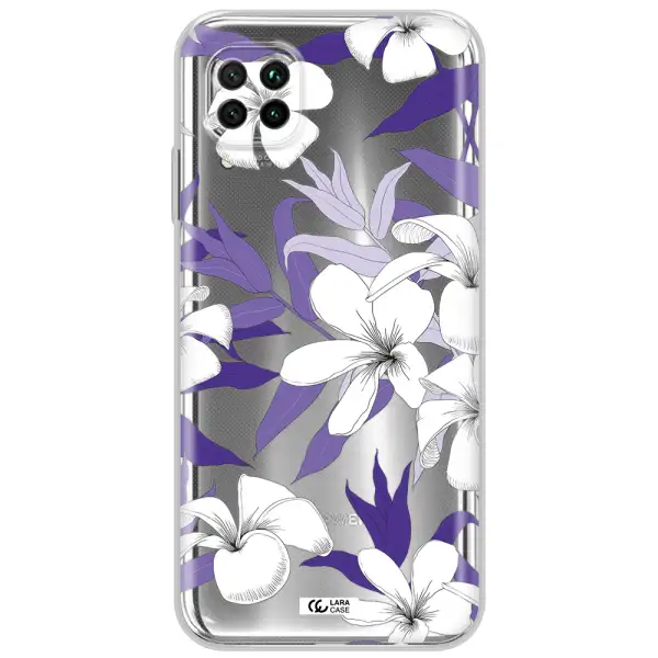 Purple Flower Huawei Nova 7I Clear Tpu Case