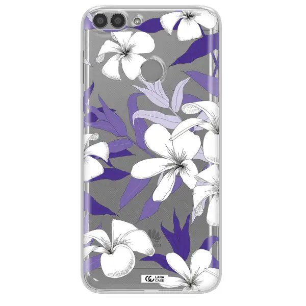 Purple Flower Huawei P Smart 2017 Clear TPU Case