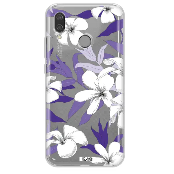 Purple Flower Huawei P20 Lite Clear TPU Case