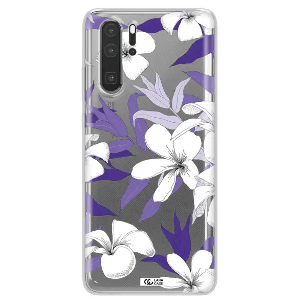 Purple Flower Huawei P30 Pro Clear TPU Case