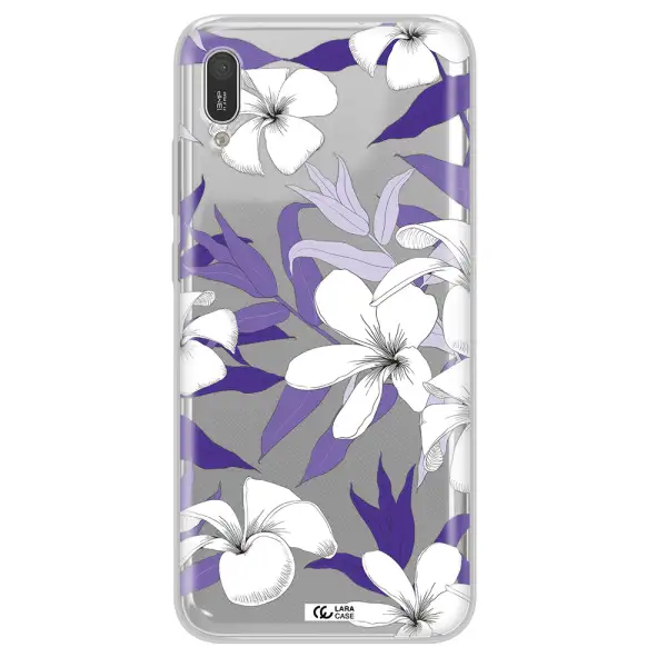Purple Flower Huawei Y6 Pro 2019 Clear TPU Case