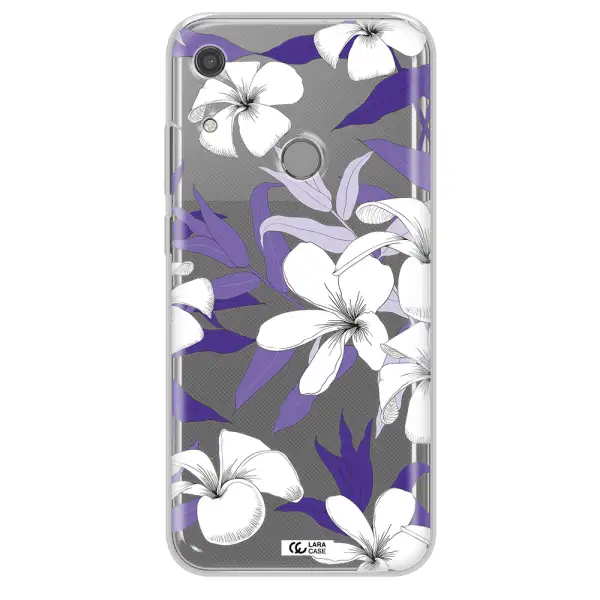 Purple Flower Huawei Y6S Clear TPU Case