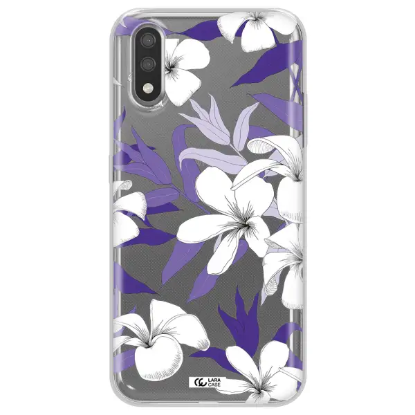 Purple Flower Samsung A01 Clear TPU Case