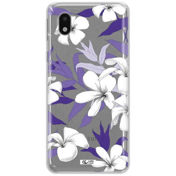Purple Flower Samsung A01 Core Clear Tpu Case