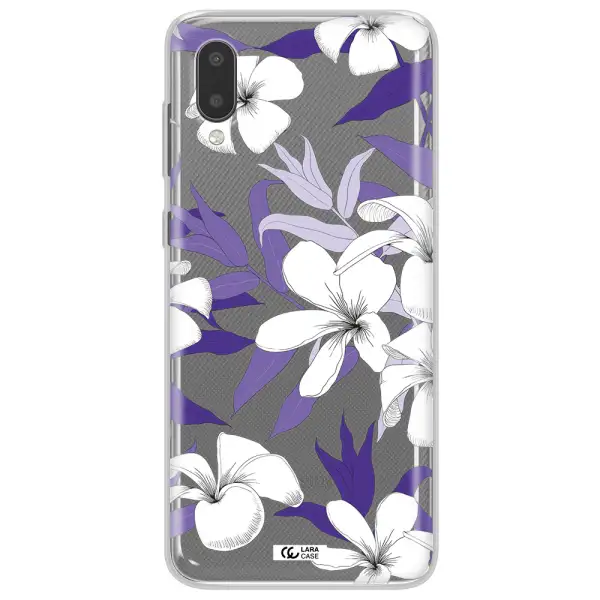 Purple Flower Samsung A02 Clear TPU Case
