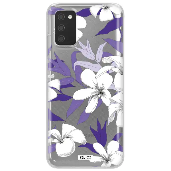 Purple Flower Samsung A03S Clear TPU Case