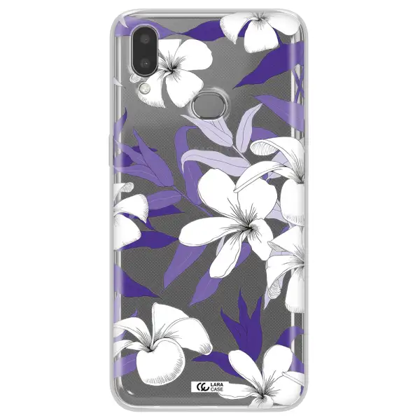Purple Flower Samsung A10S Clear TPU Case