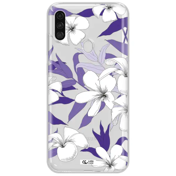 Purple Flower Samsung A11 Clear TPU Case