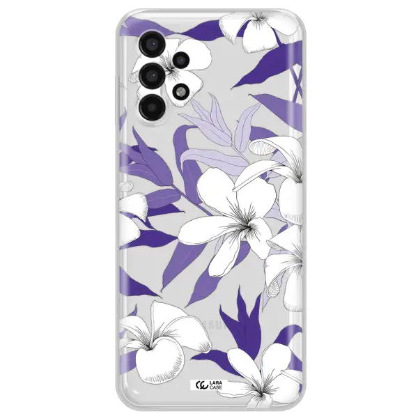 Purple Flower Samsung A13 4g Clear TPU Case