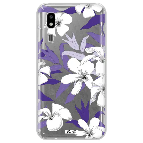 Purple Flower Samsung A2 Core Clear TPU Case