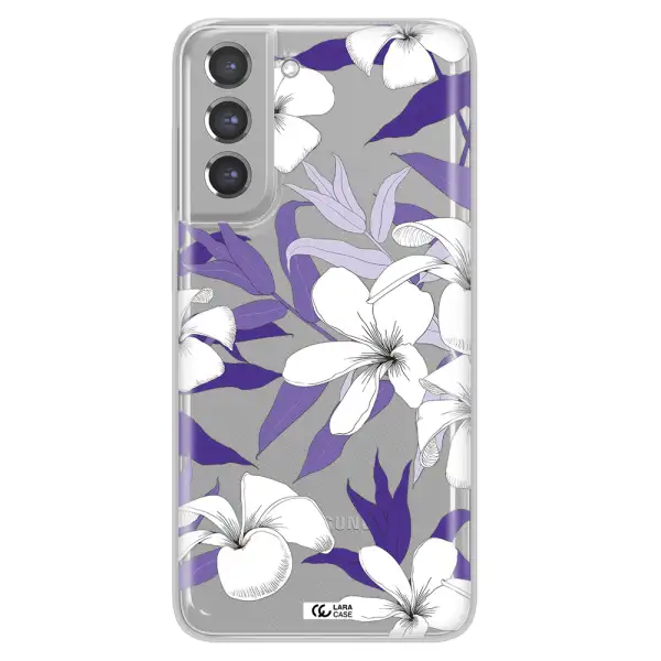 Purple Flower Samsung A21 Fe Clear TPU Case