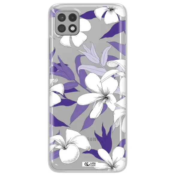 Purple Flower Samsung A22 5g Clear TPU Case
