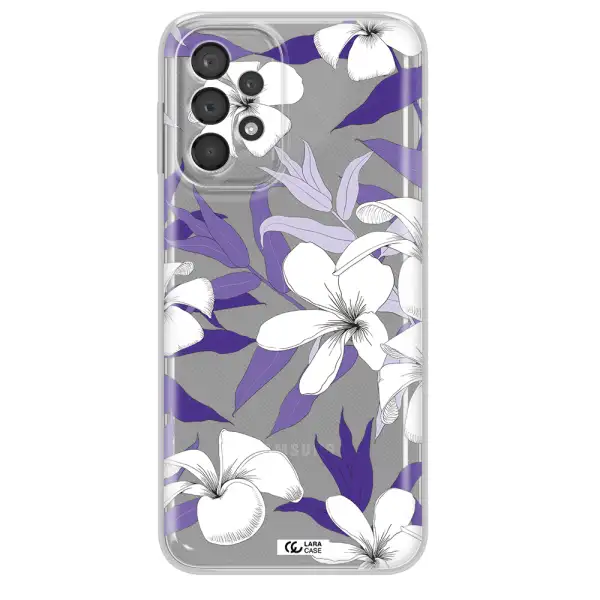 Purple Flower Samsung A23 5G Clear Tpu Case