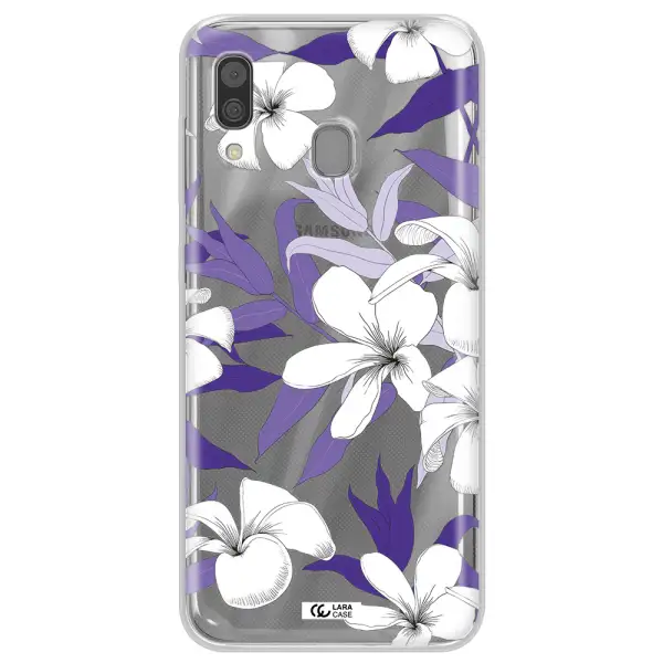 Purple Flower Samsung A30 Clear TPU Case