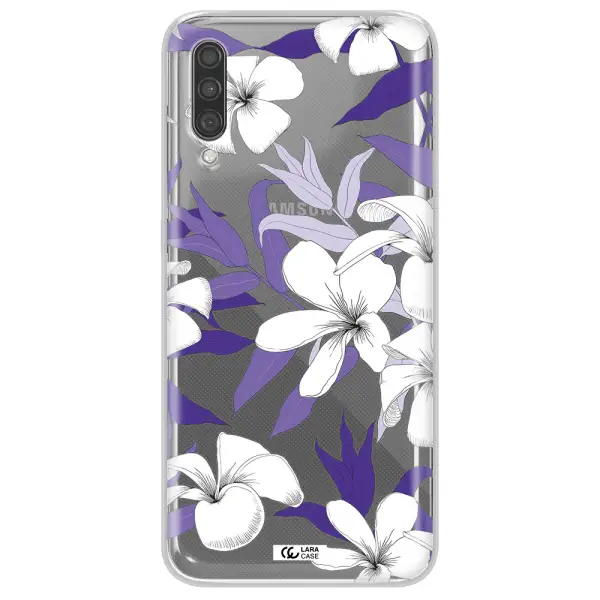 Purple Flower Samsung A30S Clear TPU Case