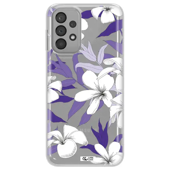 Purple Flower Samsung A33 Clear TPU Case