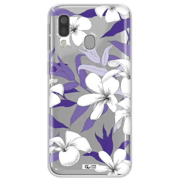 Purple Flower Samsung A40 Clear TPU Case
