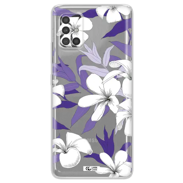 Purple Flower Samsung A40S Clear Tpu Case