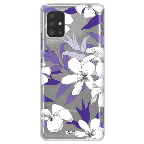 Purple Flower Samsung A51 Clear TPU Case
