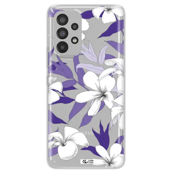 Purple Flower Samsung A53 Clear TPU Case